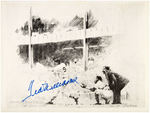 TED WILLIAMS SIGNED "THE SPLENDID SPLINTER" BASEBALL PRINT.