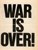 "WAR IS OVER!" AD AGENCY PROMOTIONAL PAPER.