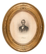 " A. LINCOLN” c. 1864 “PHOTO BY BRADY” OVAL PRINT FRAMED.