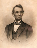 " A. LINCOLN” c. 1864 “PHOTO BY BRADY” OVAL PRINT FRAMED.