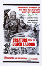 "CREATURE FROM THE BLACK LAGOON" CAST-SIGNED MOVIE POSTER PRINT.