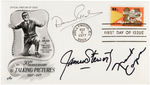 "IT'S A WONDERFUL LIFE" JAMES STEWART, DONNA REED & FRANK CAPRA SIGNED FIRST DAY COVER.