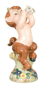 SATYR FROM FANTASIA EXCEPTIONAL CERAMIC FIGURINE BY ZACCAGNINI.