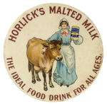 FIRST SEEN LARGE “HORLICK’S MALTED MILK” BUTTON.