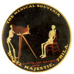 “THE MEDICAL SOUVENIR” MIRROR FEATURING SKELETON PHOTOGRAPHER WITH SKELETON SUBJECT.