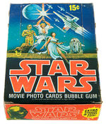 “STAR WARS” TOPPS SERIES 1 DISPLAY BOX WITH GUM CARD PACKS.