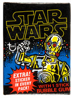 “STAR WARS” TOPPS SERIES 1 DISPLAY BOX WITH GUM CARD PACKS.