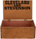 CLEVELAND AND STEVENSON WOODEN CIGAR BOX.