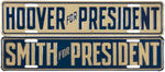 PAIR OF HOOVER AND SMITH FOR PRESIDENT LICENSE PLATE ATTCHMENTS.