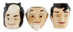 LI’L ABNER, MAMMY & PAPPY FIGURAL CUPS TRIO AND LOT OF SIX FIGURES INCLUDING BOBBING HEAD.