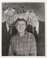 "THE WIZARD OF OZ" RAY BOLGER, JACK HALEY & MARGARET HAMILTON SIGNED PHOTO.