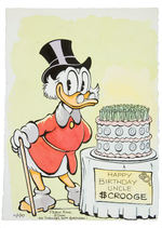 UNCLE SCROOGE 50TH BIRTHDAY ORIGINAL ART BY PATRICK BLOCK.