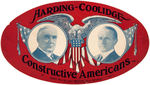 STUNNING GRAPHIC 1920 HARDING COOLIDGE OVAL WINDSHIELD DECAL.