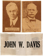 1924 JOHN W. DAVIS LOT OF 7 CAMPAIGN ITEMS.