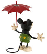 "MICKEY MOUSE" WITH UMBRELLA GERMAN METAL FIGURE (COLOR VARIANT).