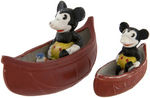 MICKEY MOUSE RARE CANOE BISQUE PAIR.