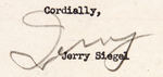 SUPERMAN CO-CREATOR JERRY SIEGEL SIGNED LAWSUIT LETTER TO AL CAPP.