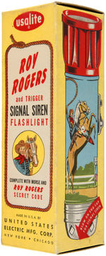 "ROY ROGERS AND TRIGGER SIGNAL SIREN" BOXED FLASHLIGHT.