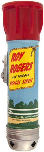 "ROY ROGERS AND TRIGGER SIGNAL SIREN" BOXED FLASHLIGHT.