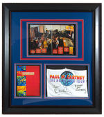 LARGE AND IMPRESSIVE “PAUL McCARTNEY – THE NEW WORLD TOUR” FRAMED  SIGNATURE DISPLAY.