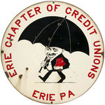 "ERIE CHAPTER OF CREDIT UNIONS" PORCELAIN SIGN.