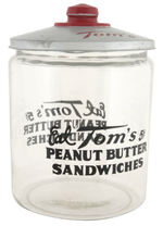 "TOM'S PEANUT BUTTER SANDWICHES" GLASS STORE JAR.