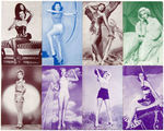 HOLLYWOOD LOVELIES EXHIBIT CARD SET WITH SGC-GRADED MARILYN MONROE CARD.