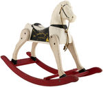 "HOPALONG CASSIDY'S TOPPER" CHILD'S ROCKING HORSE & COWBOY HAT.