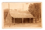 HARRISON 1888 LOG CABIN CAMPAIGN HEADQUARTERS CABINET PHOTO FROM N. H.