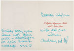 AUDRY HEPBURN SIGNED CHRISTMAS CARD.