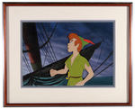 "PETER PAN" FRAMED ANIMATION CEL WITH BACKGROUND.