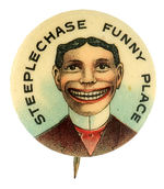 “STEEPLECHASE FUNNY PLACE” CONEY ISLAND VARIETY BUTTON CIRCA 1907.