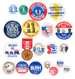 GEORGE H.W. BUSH 50 BUTTONS FOR HIS CAMPAIGNS IN 1980/1988/1992.