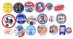 GEORGE W. BUSH EXTENSIVE BUTTON COLLECTION FROM 2000 THROUGH 2004.