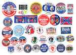 GEORGE W. BUSH EXTENSIVE BUTTON COLLECTION FROM 2000 THROUGH 2004.