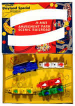 “NOSCO PLAYLAND SPECIAL MECHANICAL AMUSEMENT PARK SCENIC RAILROAD” BOXED SET.