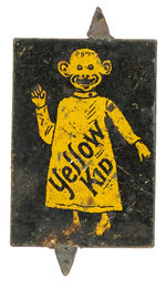 “YELLOW KID” LITHO TIN PLUG TOBACCO TAG.