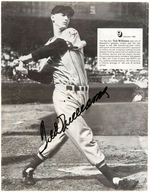 TED WILLIAMS, STAN MUSIAL & YOGI BERRA TRIPLE-SIGNED MAGAZINE PAGE.