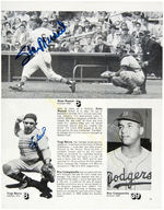 TED WILLIAMS, STAN MUSIAL & YOGI BERRA TRIPLE-SIGNED MAGAZINE PAGE.