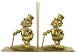 UNCLE SCROOGE SOLID BRASS FIGURAL BOOKENDS.