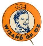 RAREST “WIZARD OF OZ” BUTTON WITH PORTRAIT OF “JUDY GARLAND.”