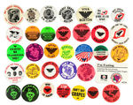 FARM WORKERS CAUSE COLLECTION OF 34 BUTTONS MOST '60s-1970s.