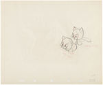 SILLY SYMPHONIES "MORE KITTENS" ORIGINAL PRODUCTION DRAWING LOT.