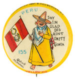 YELLOW KID WITH FLAG OF “PERU” BUTTON #155.