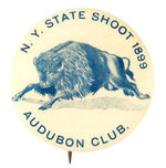 "AUDUBON CLUB" EARLY AND RARE BUTTON FOR THEIR 1899 BIRD SHOOT EVENT.