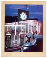 "CITIES SERVICE" 1950s GAS STATION DISPLAY SIGN.