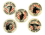 "TOM MIX" RALSTON CEREAL 'DECODER' SET OF PREMIUM BUTTONS FROM HAKE COLLECTION  & CPB.