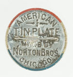 HARRISON CLASSIC LITHO TIN PINBACK FROM 1892.