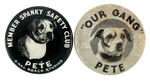 PAIR OF OUR GANG BUTTONS SHOWING THE DOG "PETE."