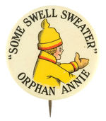 LITTLE ORPHAN ANNIE 1928 BUTTON FROM HER EARLIEST MERCHANDISING YEAR AND FROM HAKE COLLECTION/CPB.